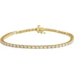 14K Yellow Gold 3 CTW Lab-Grown Diamond Line 7 1/4" Bracelet