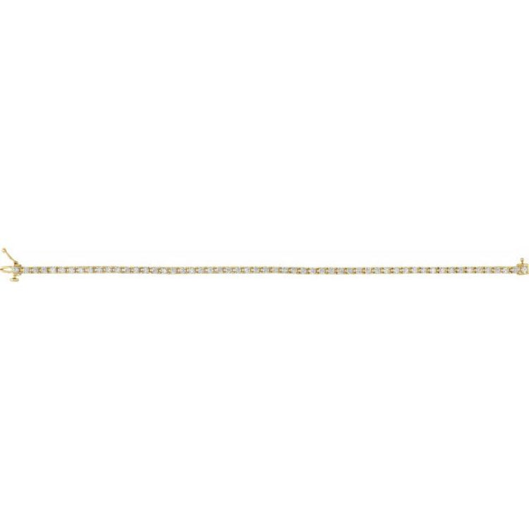 14K Yellow Gold 3 CTW Lab-Grown Diamond Line 7 1/4" Bracelet