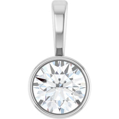 Platinum 1/4 CT Natural Diamond Bezel-Set Solitaire Pendant