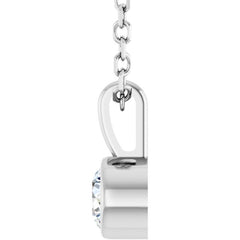 Platinum 1/6 CT Natural Diamond Bezel-Set Solitaire 16-18" Necklace