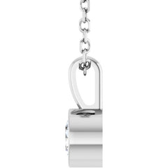 Sterling Silver 1/4 CT Natural Diamond Bezel-Set Solitaire 16-18" Necklace