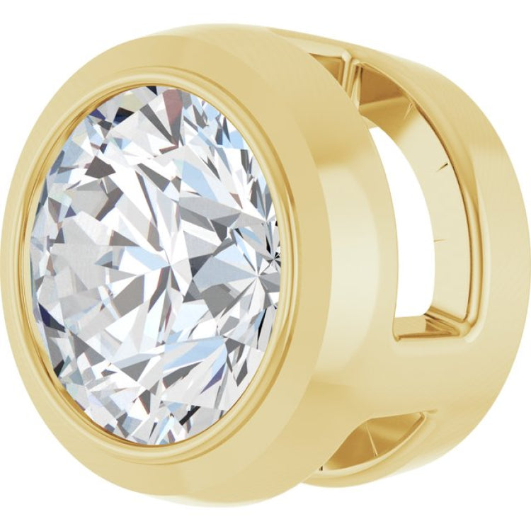 14K Yellow Gold 1/3 CT Natural Diamond Slide Pendant