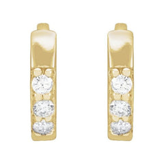 14K Yellow Gold .05 CTW Natural Diamond Hinged 8 mm Hoop Earrings