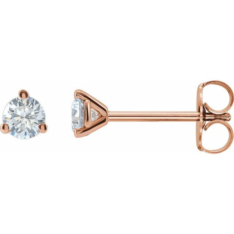 14K Rose Gold 1/4  CTW Lab-Grown Diamond Stud Earrings