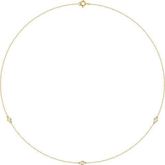 14K Yellow Gold 1/5 CTW Lab-Grown Diamond 3-Station 18" Necklace