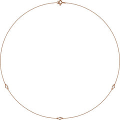14K Rose Gold 1/5 CTW Lab-Grown Diamond 3-Station 18" Necklace