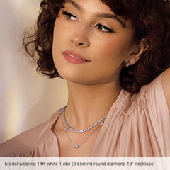14K Rose Gold 1/5 CTW Lab-Grown Diamond 3-Station 18" Necklace