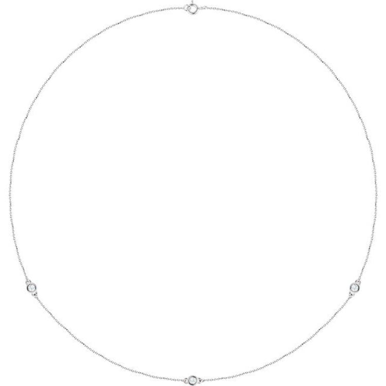 14K White Gold 1/4 CTW Lab-Grown Diamond 3-Station 18" Necklace