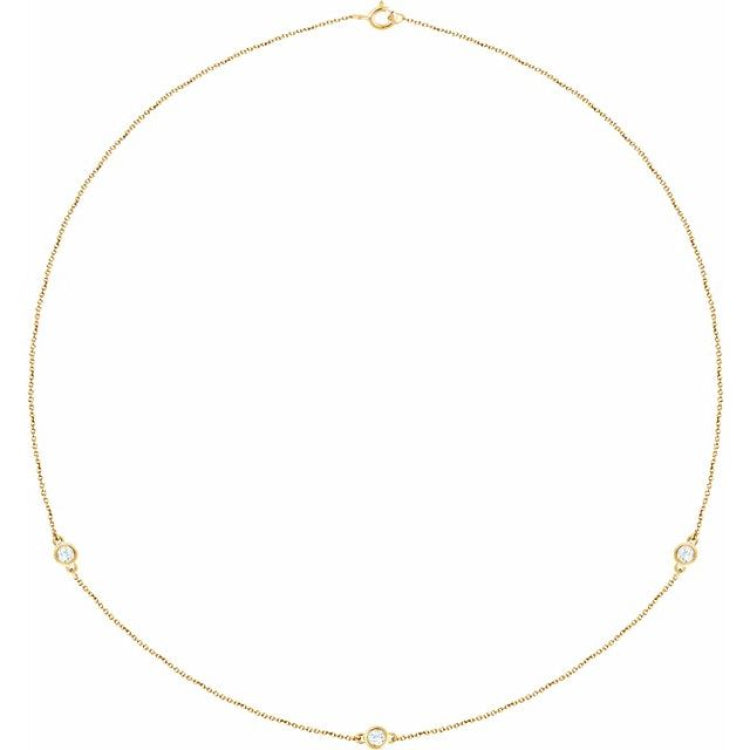 14K Yellow Gold 1/3 CTW Lab-Grown Diamond 3-Station 18" Necklace