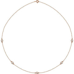 14K Rose Gold 1/2 CTW Lab-Grown Diamond 5-Station 18" Necklace