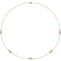 14K Yellow Gold 3/4 CTW Lab-Grown Diamond 5-Station 18" Necklace