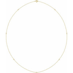 14K Yellow Gold 1/4 CTW Lab-Grown Diamond 7-Station 24" Necklace