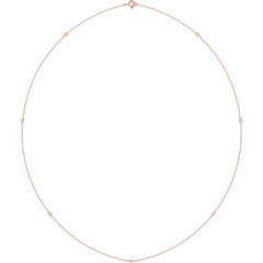 14K Rose Gold 1/4 CTW Lab-Grown Diamond 7-Station 24" Necklace