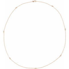 14K Rose Gold 1/3 CTW Lab-Grown Diamond 7-Station 24" Necklace