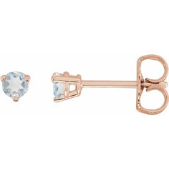 14K Rose Gold Natural Blue Sheen Moonstone Earrings