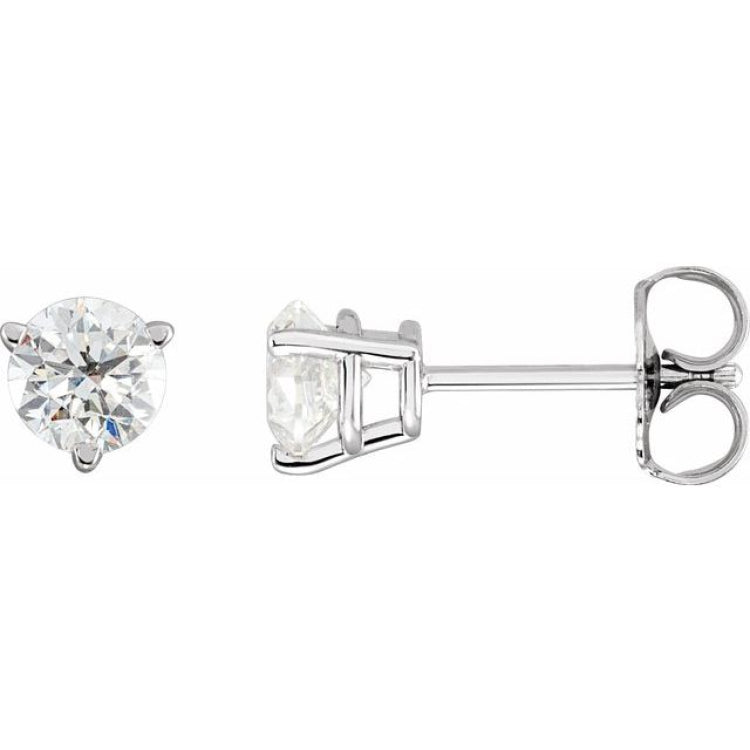 14K White Gold 3/4 CTW Natural Diamond Earrings