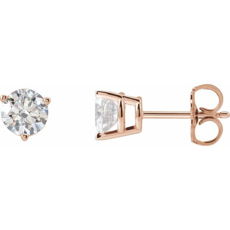 14K Rose Gold 1 CTW Natural Diamond Earrings