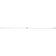 Sterling Silver Natural Peridot Bezel-Set Solitaire 6 1/2-7 1/2" Bracelet