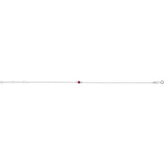 Platinum Lab-Grown Ruby Bezel-Set Solitaire 6 1/2-7 1/2" Bracelet
