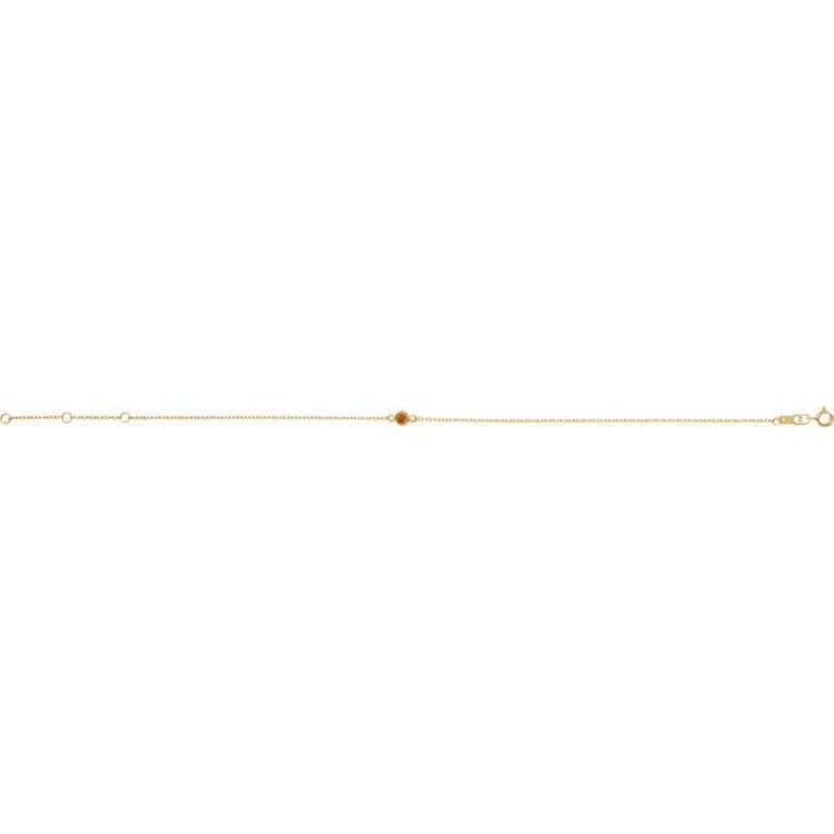 14K Yellow Gold Natural Citrine Bezel-Set Solitaire 6 1/2-7 1/2" Bracelet