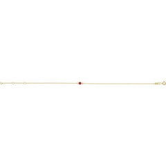 14K Yellow Gold Natural Ruby Bezel-Set Solitaire 6 1/2-7 1/2" Bracelet