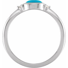 Sterling Silver Natural Turquoise & .03 CTW Natural Diamond Ring