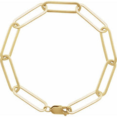 14K Yellow Gold-Filled 6.2 mm Paperclip-Style 7" Chain