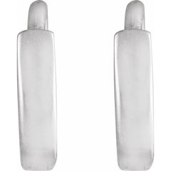 14K White Gold Hinged 8 mm Hoop Earrings