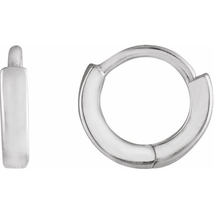14K White Gold Hinged 8 mm Hoop Earring
