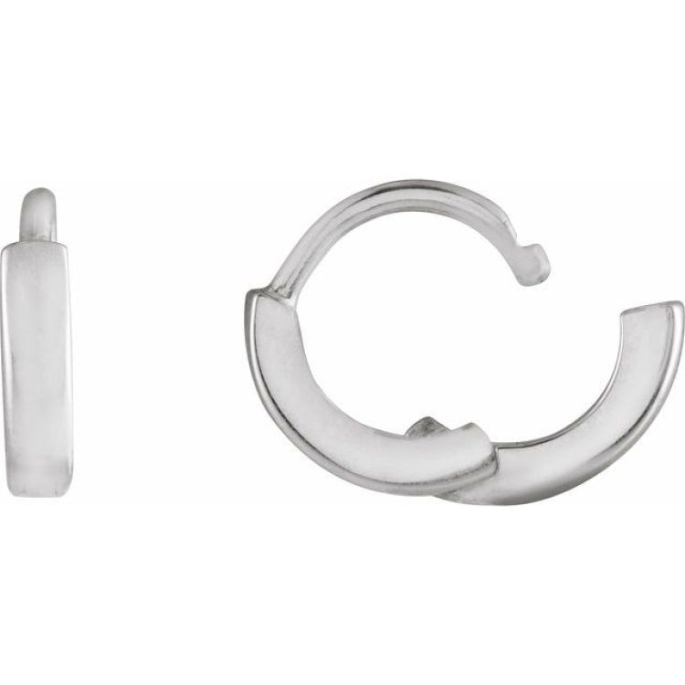 Platinum Hinged 8 mm Hoop Earrings