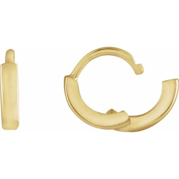 14K Yellow Gold Hinged 8 mm Hoop Earring