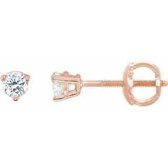 14K Rose Gold 1/5 CTW Natural Diamond Earrings