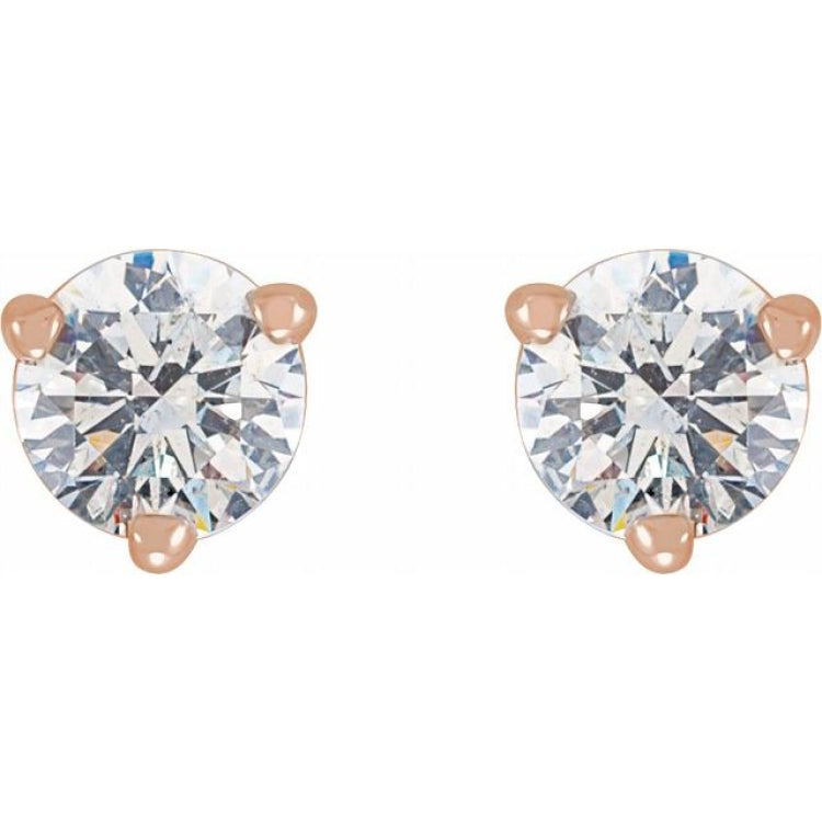 14K Rose Gold 1/5 CTW Natural Diamond Earrings