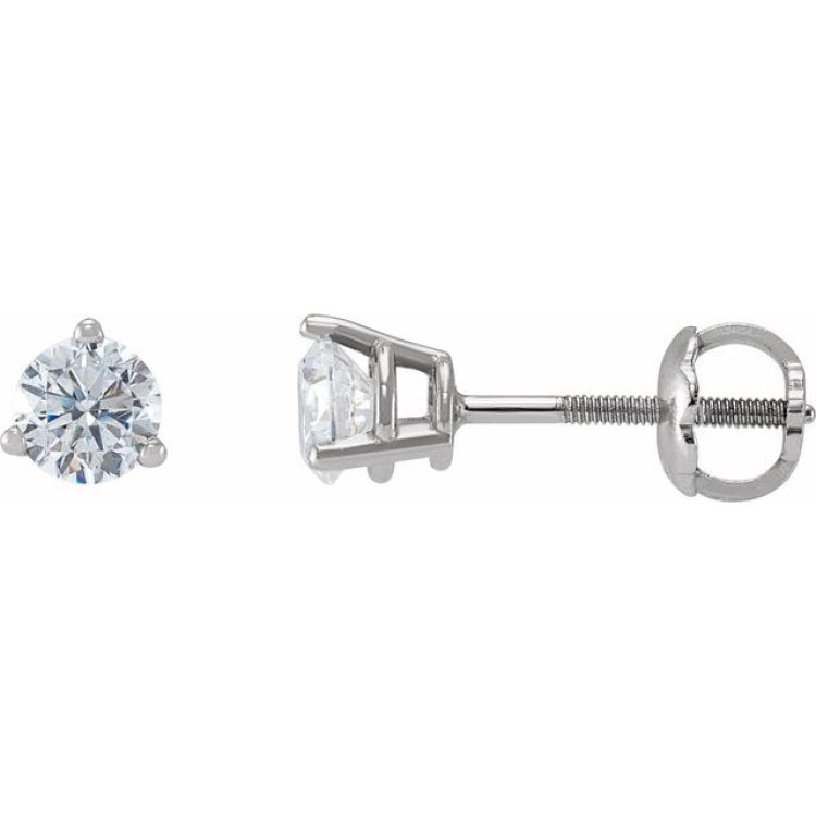 Sterling Silver 3/8 CTW Natural Diamond  Earrings