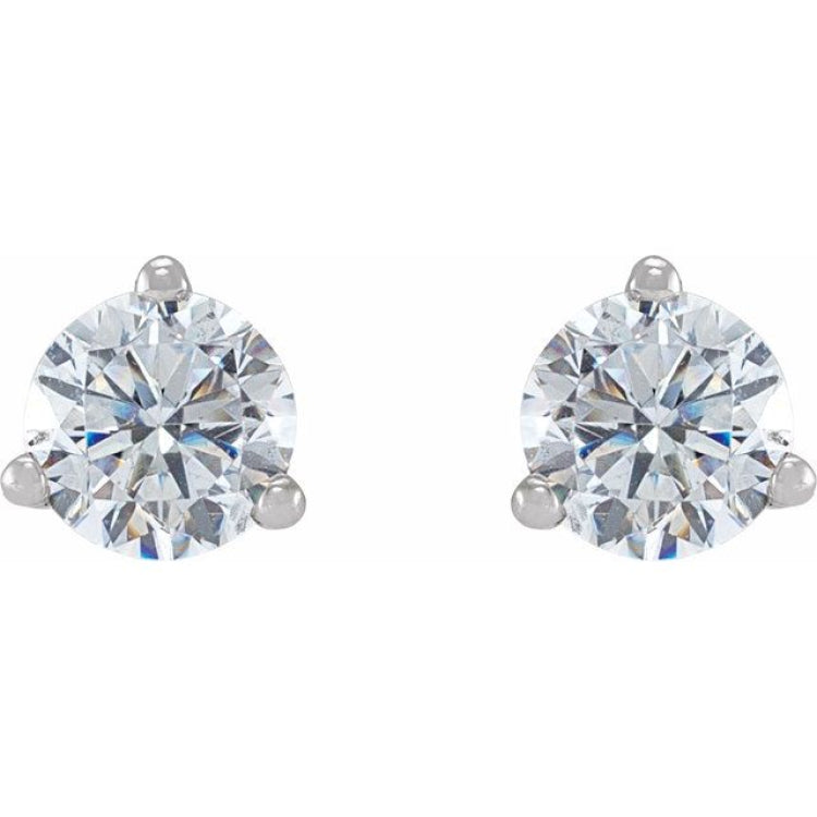 Sterling Silver 3/8 CTW Natural Diamond  Earrings
