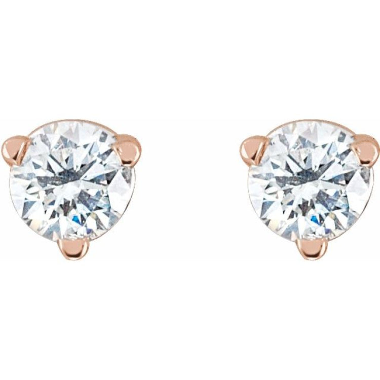 14K Rose Gold 1/8 CTW Natural Diamond Earrings