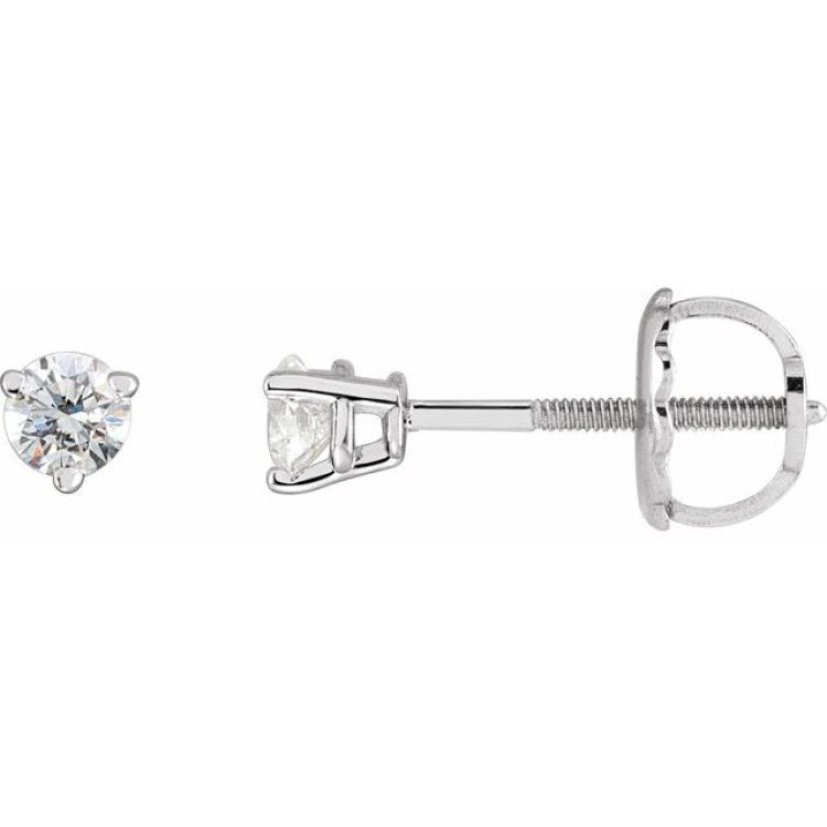 Sterling Silver .06 CTW Natural Diamond  Earrings