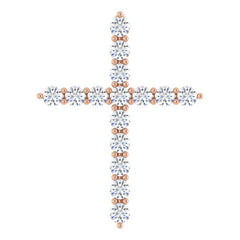 14K Rose Gold 1/2 CTW Natural Diamond Cross Pendant