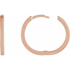 14K Rose Gold Hinged 18 mm Hoop Earring