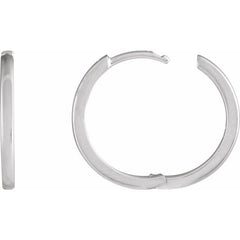 14K White Gold Hinged 18 mm Hoop Earring