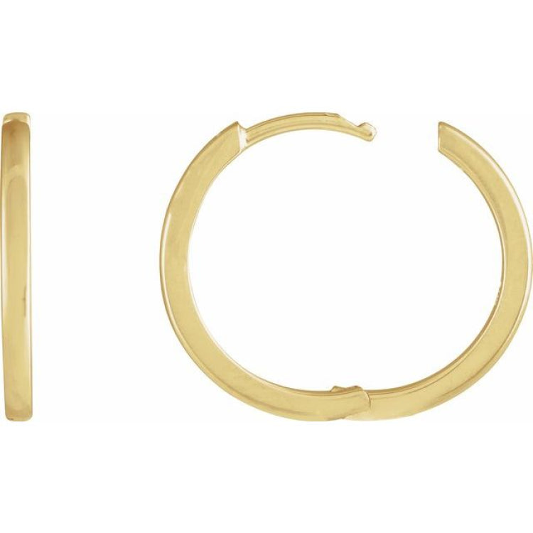 14K Yellow Gold Hinged 18 mm Hoop Earring