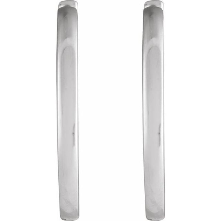 Platinum Hinged 18 mm Hoop Earrings