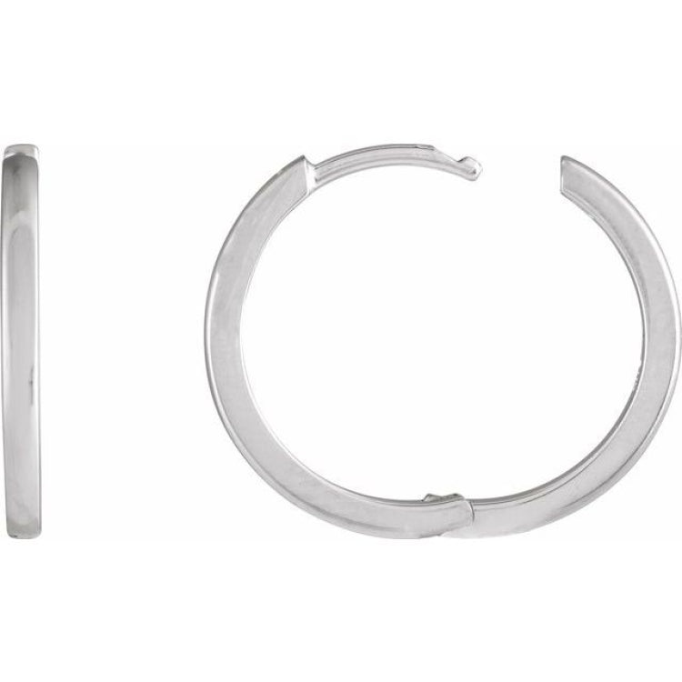 Sterling Silver Hinged 18 mm Hoop Earring