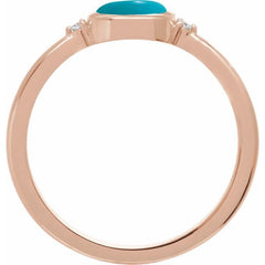 14K Rose Gold Natural Turquoise & .03 CTW Natural Diamond Ring