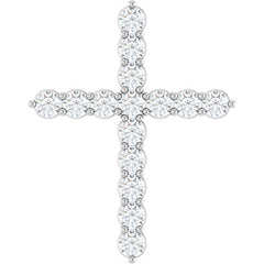 Platinum 3/4 CTW Natural Diamond Cross Pendant