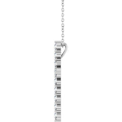 Sterling Silver 3/4 CTW Natural Diamond Cross 16-18" Necklace