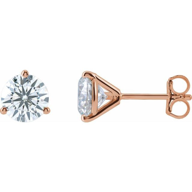 14K Rose Gold 2 1/2 CTW Lab-Grown Diamond Stud Earrings