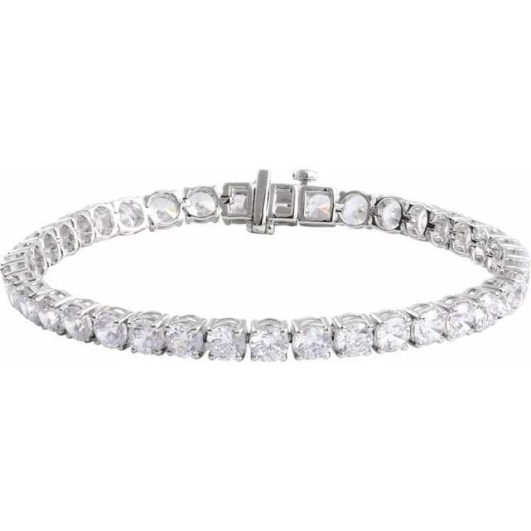 14K White Gold 12 CTW Lab-Grown Diamond Line 7" Bracelet