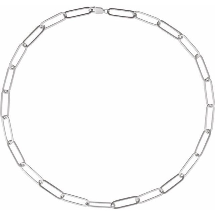 Sterling Silver 6.2 mm Paperclip-Style 20" Chain