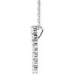 14K White Gold 1/4 CTW Lab-Grown Diamond Cross 16-18" Necklace